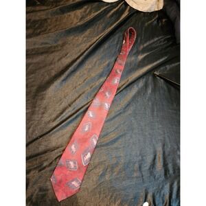 Carlos Tomasini Mens Silk Necktie Red Geometric Diamond Patern Abstract Silk Tie
